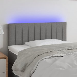 vidaXL vidaXL Zagłówek do łóżka z LED, ciemnoszary, 90x5x78/88 cm, tkanina 1