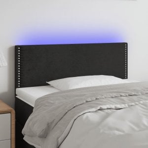 vidaXL vidaXL Zagłówek do łóżka z LED, czarny, 80x5x78/88 cm, aksamit 1