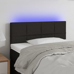 vidaXL vidaXL Zagłówek do łóżka z LED, czarny, 80x5x78/88 cm, tkanina 1