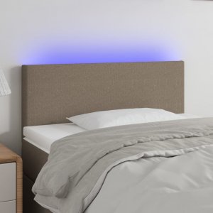 vidaXL vidaXL Zagłówek do łóżka z LED, taupe, 100x5x78/88 cm, tkanina 1