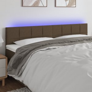 vidaXL vidaXL Zagłówek do łóżka z LED, taupe, 160x5x78/88 cm, tkanina 1