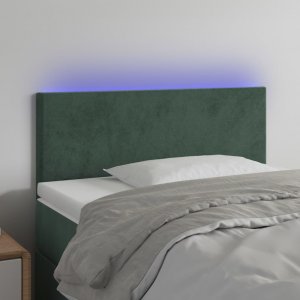 vidaXL vidaXL Zagłówek do łóżka z LED, ciemnozielony, 90x5x78/88 cm, aksamit 1