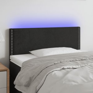 vidaXL vidaXL Zagłówek do łóżka z LED, czarny, 90x5x78/88 cm, aksamit 1