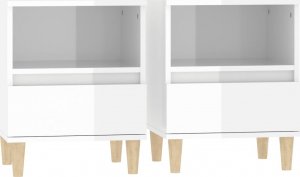 vidaXL vidaXL Szafki nocne, 2 szt., białe, wysoki połysk, 40x35x50 cm 2