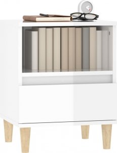 vidaXL vidaXL Szafki nocne, 2 szt., białe, wysoki połysk, 40x35x50 cm 4