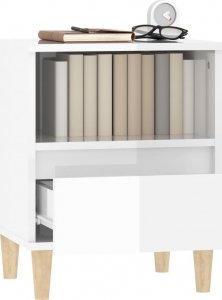 vidaXL vidaXL Szafki nocne, 2 szt., białe, wysoki połysk, 40x35x50 cm 5