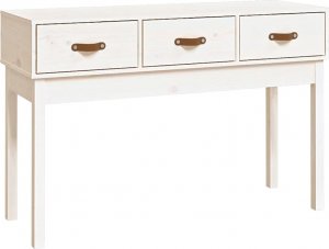vidaXL Stolik konsolowy, biały, 114 x 40 x 75 cm, lite drewno sosnowe 2