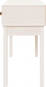 vidaXL Stolik konsolowy, biały, 114 x 40 x 75 cm, lite drewno sosnowe 5