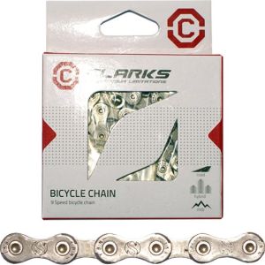 Clarks Łańcuch rowerowy YBN C9 SHIMANO CAMPAGNOLO SRAM (9 Biegów, CP 1/2"x11/128", 116 ogniw, 6.4mm, spinka do łańcucha) Standard srebrny 1
