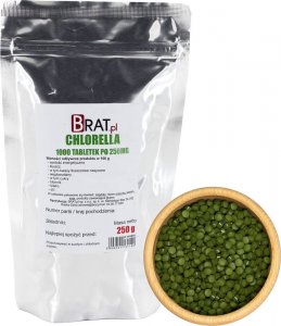 BRAT.PL Chlorella 250g - oczyszczanie 1000 tab NATURALNA od BRAT 1