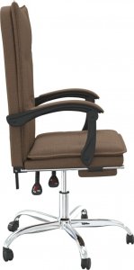 Krzesło biurowe vidaXL vidaXL Rozkładany fotel biurowy, brązowy, obity tkaniną 4