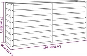 vidaXL vidaXL Donica ogrodowa, szara, 160x40x77 cm, stal kortenowska 7