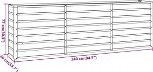 vidaXL Donica ogrodowa, szara, 240x40x77 cm, stal kortenowska 7