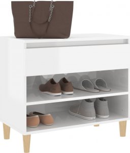 vidaXL vidaXL Szafka na buty, wysoki połysk, biała, 70x36x60 cm 4