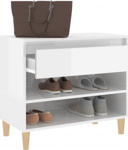 vidaXL vidaXL Szafka na buty, wysoki połysk, biała, 70x36x60 cm 5