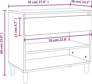vidaXL vidaXL Szafka na buty, wysoki połysk, biała, 70x36x60 cm 9