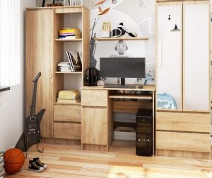 Biurko Fabryka Mebli Akord Piksel Lewe Sonoma Dąb Sonoma 90 cm x 50 cm 3