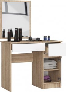 Fabryka Mebli Akord TOALETKA KOSMETYCZNA Z LUSTREM P-2/SL 500x600 PRAWA DĄB SONOMA / BIAŁA 2