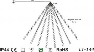 Lampki choinkowe Okej Lux 144 LED niebieskie 2