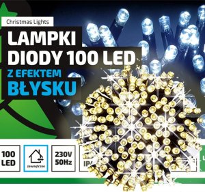 Lampki choinkowe Okej Lux 100 LED białe ciepłe 1