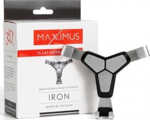 Maxximus UCHWYT SAMOCHODOWY MAXXIMUS IRON CZARNY/SREBRNY, GRAWITACYJNY / DO KRATKI 2