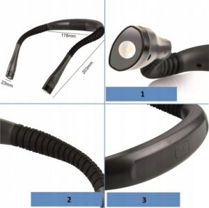 OEM LAMPKA NA SZYJĘ LED 1000mAh BLACK / CZARNY 9