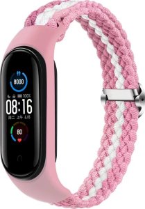 OEM Opaska pleciona Smart Band M3/M4/M5/M6 PINK-WHITE / RÓŻOWO-BIAŁY 1