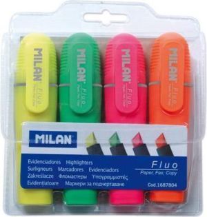 Milan ZakreĹ›lacz Fluo pĹ‚aski 4 kolory 1687804 1