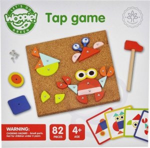 Woopie WOOPIE GREEN Drewniana Przybijanka z Młotkiem Układanka 20 wzorów 82 el. Certyfikat FSC 11