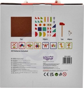 Woopie WOOPIE GREEN Drewniana Przybijanka z Młotkiem Układanka 20 wzorów 82 el. Certyfikat FSC 14