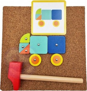 Woopie WOOPIE GREEN Drewniana Przybijanka z Młotkiem Układanka 20 wzorów 82 el. Certyfikat FSC 8