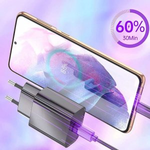 Ładowarka Alogy Ładowarka sieciowa Alogy szybka USB-C Type C PD 20W Czarna + Kabel USB-C 60W 2m 11