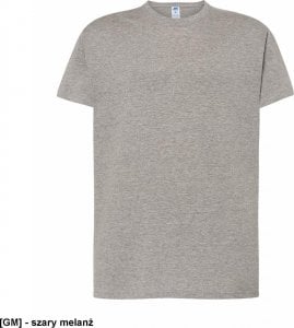 JHK Premium T-shirt JHK TSRA 190 - męski z krótkim rękawem, wzmocniony lycrą ściągacz, 98% bawełna, 2% poliester, 190g - popielaty melanż L 1