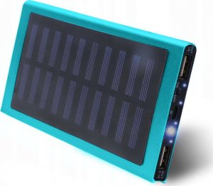 Latarka 4kom.pl PowerBank Solarny wodoodporny bank energii latarka LED ładowarka zewnętrzna Power Bank USB 20000mAh Niebieski 3