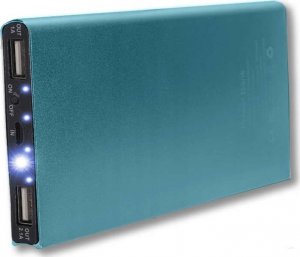 Latarka 4kom.pl PowerBank Solarny wodoodporny bank energii latarka LED ładowarka zewnętrzna Power Bank USB 20000mAh Niebieski 4
