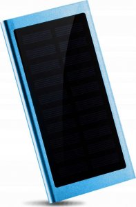 Latarka 4kom.pl PowerBank Solarny wodoodporny bank energii latarka LED ładowarka zewnętrzna Power Bank USB 20000mAh Niebieski 6