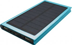 Latarka 4kom.pl PowerBank Solarny wodoodporny bank energii latarka LED ładowarka zewnętrzna Power Bank USB 20000mAh Niebieski 7