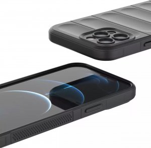 4kom.pl Magic Shield Case etui do iPhone 12 Pro Max elastyczny pancerny pokrowiec czarny 13