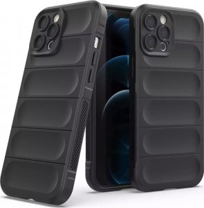 4kom.pl Magic Shield Case etui do iPhone 12 Pro Max elastyczny pancerny pokrowiec czarny 4