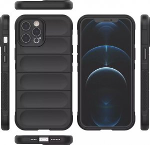 4kom.pl Magic Shield Case etui do iPhone 12 Pro Max elastyczny pancerny pokrowiec czarny 10