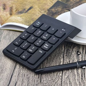 4kom.pl Klawiatura numeryczna Bezprzewodowa USB do laptopa tabletu PC Mini Wireless KeyPad czarna 12