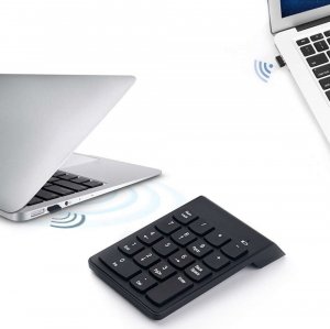 4kom.pl Klawiatura numeryczna Bezprzewodowa USB do laptopa tabletu PC Mini Wireless KeyPad czarna 7