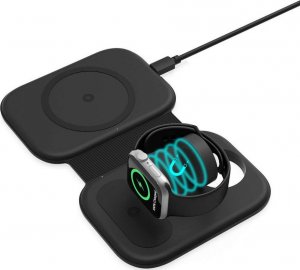 Ładowarka Alogy Ładowarka indukcyjna Alogy 3w1 szybka bezprzewodowa Qi 15W do Apple iPhone Watch AirPods Czarna 2