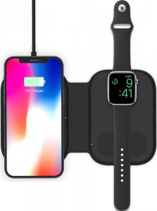Ładowarka Alogy Ładowarka indukcyjna Alogy 3w1 szybka bezprzewodowa Qi 15W do Apple iPhone Watch AirPods Czarna 7