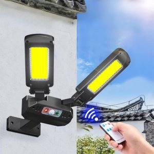 Maclean Solarna lampa uliczna LED z czujnikiem ruchu i pilotem Maclean IP54, 5W, 2x450lm, 6500K, Li-ion 2400 mAh, 3 tryby pracy MCE447 6