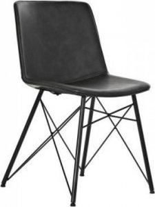 DKD Home Decor Krzesło do Jadalni DKD Home Decor Czarny Metal Ciemny szary PU (47 x 53 x 81 cm) 1