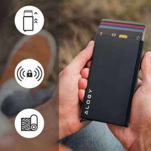 Alogy Portfel antykradzieżowy Alogy inteligentny RFID Smart etui na karty Czarne 3