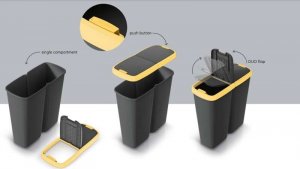 Kosz na śmieci Prosperplast Kosz na śmieci COMPACTA Q DUO system na odpady 5