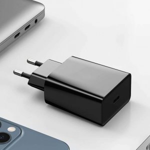 Ładowarka Alogy Ładowarka sieciowa Alogy szybka USB-C Type C PD 20W Czarna + Kabel USB-C 3A 60W 1m 6