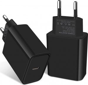 Ładowarka Alogy Ładowarka sieciowa Alogy szybka USB-C Type C PD 20W Czarna + Kabel USB-C 3A 60W 1m 8